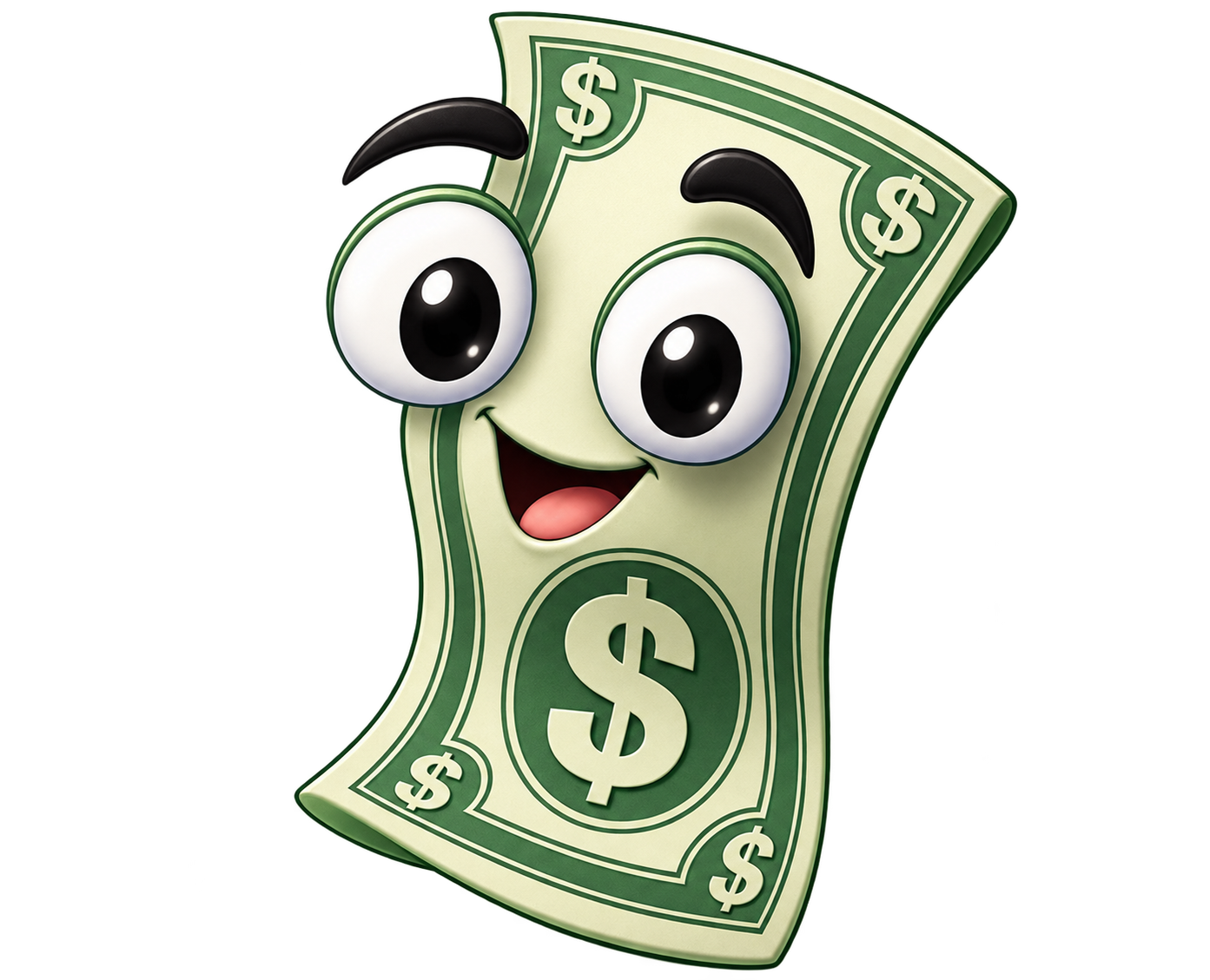 Buck, the Dollar by Dollar mascot, smiling